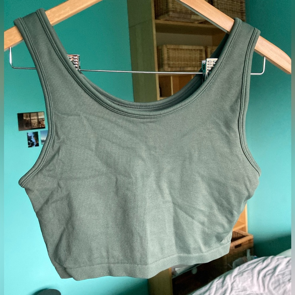 Aerie longline bra sage green